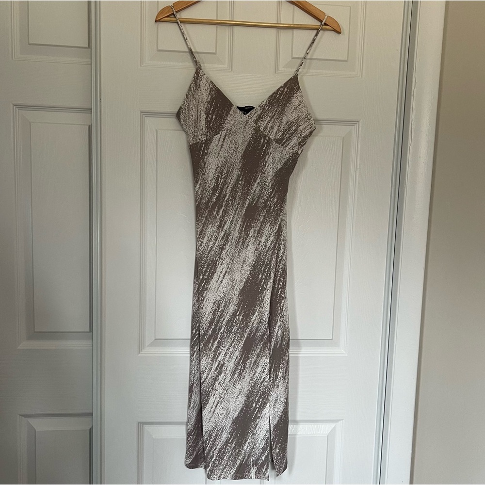 Vintage Forever 21 Brown and White Midi Dress